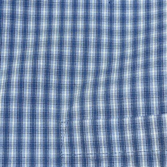 Arrow Men's Button Down Shirt Blue Micro Plaid Wrinkle Free XXL (18 1/2, 34/35) - Picture 4 of 7